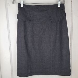 Nanette Lepore Women Knee Length Faux Pockets Pencil Skirt Dark Gray Size 10.